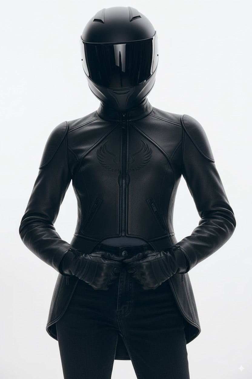 Veste Hachiman DAITENSHI cuir noir. Certifiée CE.