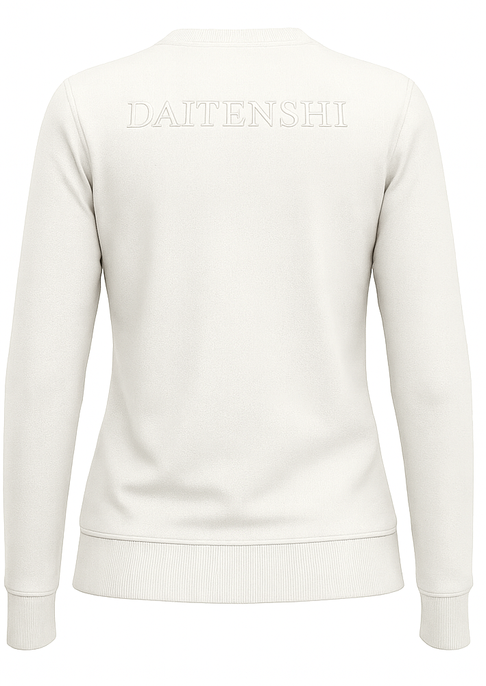 Pull molletonné crème avec logo et nom DAITENSHI brodé.
