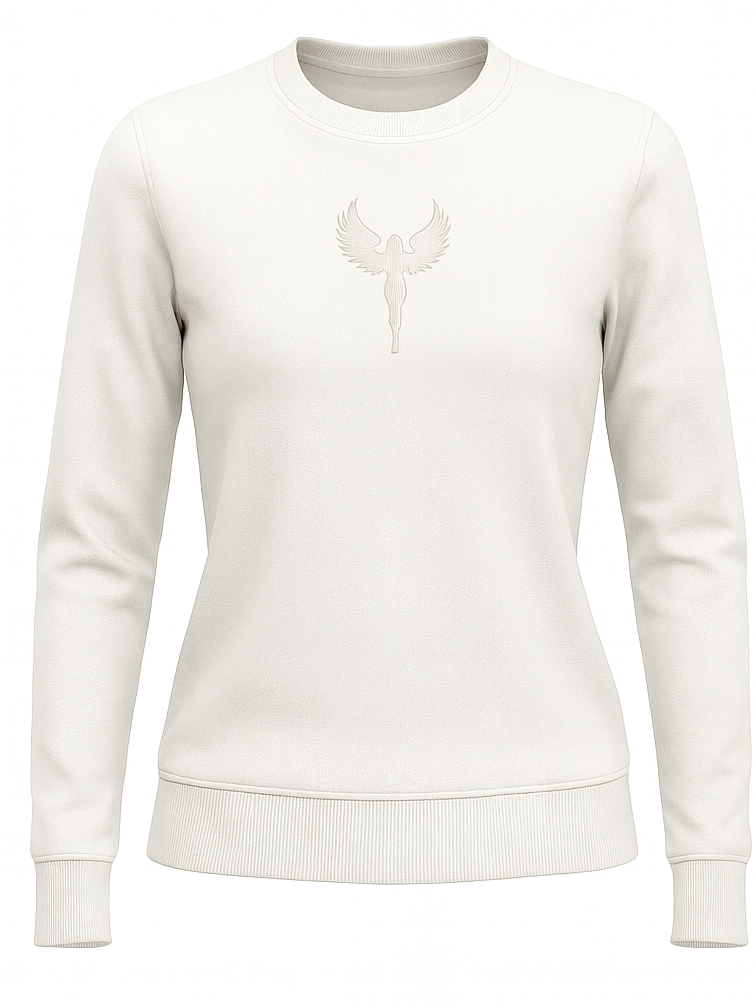 Pull molletonné crème avec logo et nom DAITENSHI brodé.